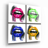 Colored Lips Glass Wall Art.